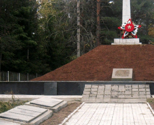 Братская могила в пос. Кестеньга, где похоронен М. П. Полунин