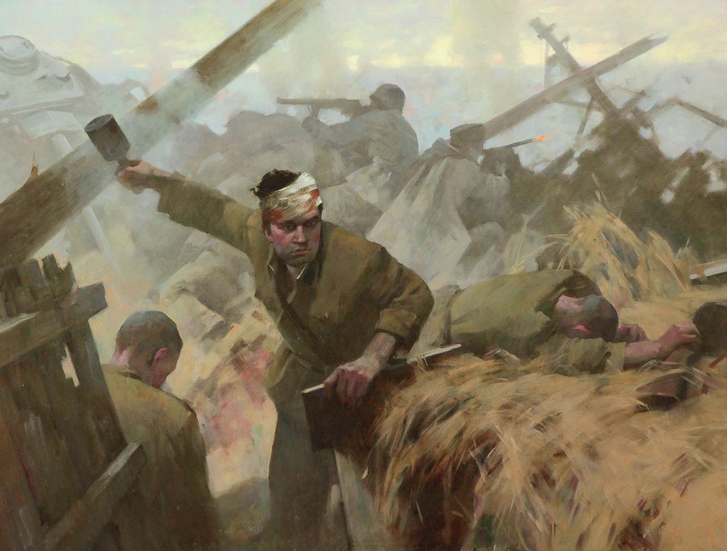 Подвиг А. Н. Михеева. Худ. Е. В. Камынина. 2014 г. Холст, масло